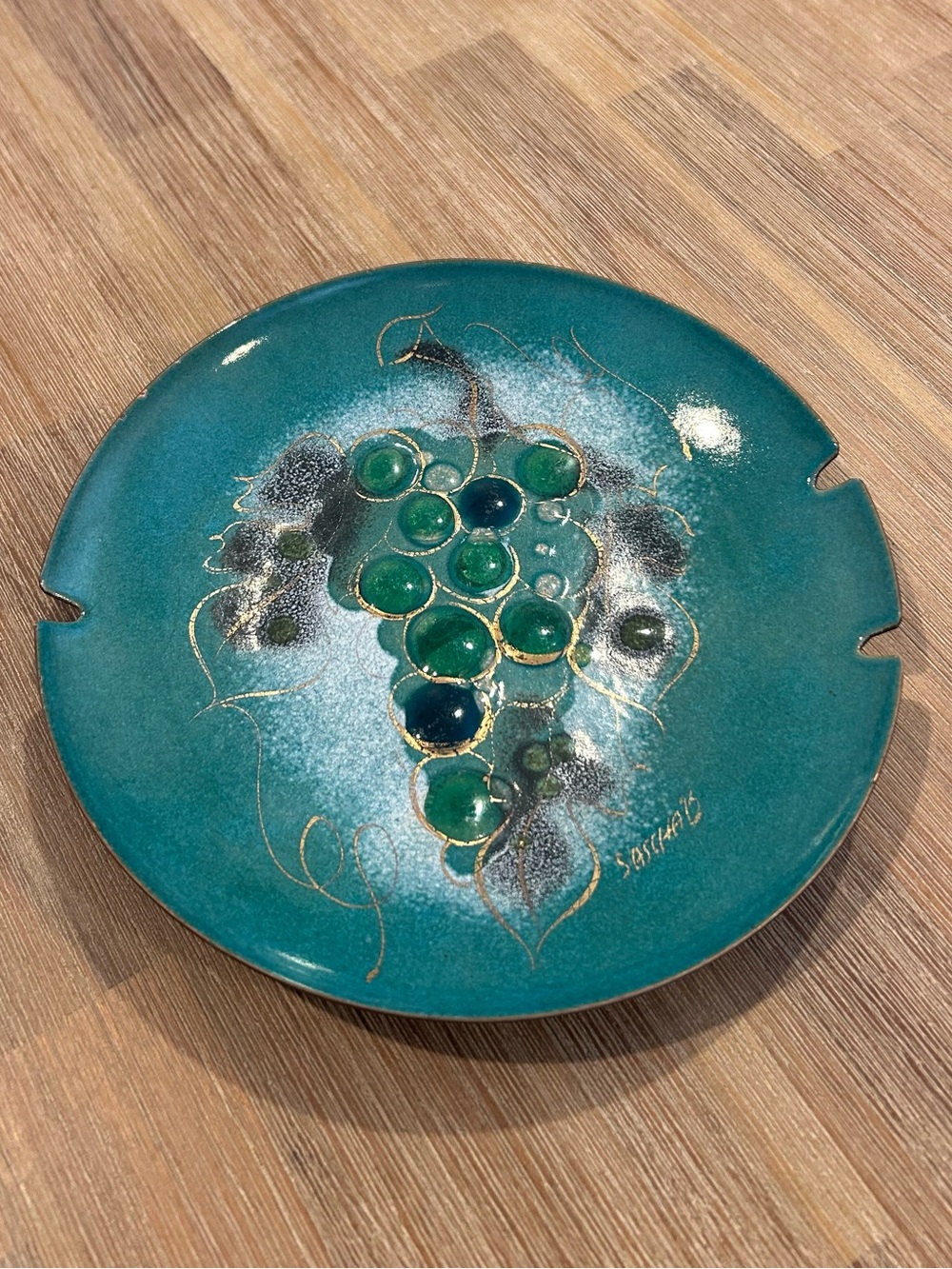 Mid-Century Sascha Brastoff Art Signed Enamel On Copper Wall Plate